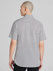 CHILLFLEX Modern Fit Micro Print 4-Way Stretch Short Sleeve Button Up Shirt