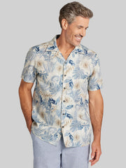 Modern Fit Tropical Leaf Camp Shirt