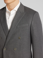 Slim Fit Double Breasted Pinstripe Suit Jacket