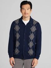 Modern Fit Argyle Button Front Polo Sweater