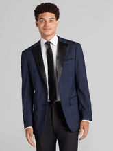 Slim Fit Notch Lapel Plaid Dinner Jacket