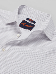 Skinny Fit Criss Cross Pattern Dress Shirt