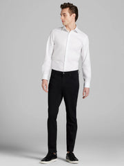 Slim Fit Solid Spread Collar Supima Cotton Dress Shirt
