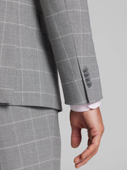 Slim Fit Windowpane Plaid Suit Jacket