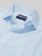 Classic Fit Mini Check Spread Collar Dress Shirt