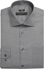 Slim Fit Solid Sharkskin Dress Shirt