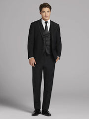 Black Satin Edged Notch Lapel Tux