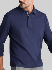 Slim Fit Damaschino Wrinkle-Free Long Sleeve Polo