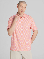 Regular Fit Ombre Chevron Geo Short Sleeve Golf Polo