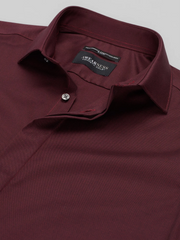Slim Fit Sharkskin Covered Placket Dress Shirt