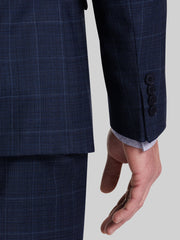 Slim Fit Premium Wool Blend Windowpane Suit Jacket