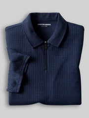 Regular Fit Finn 4-Way Stretch Ribbed Zip Polo