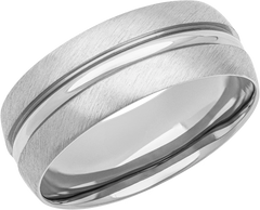 8mm Satin Polished Titanium Band