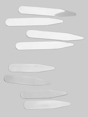 Silver-Finish Collar Stays, Set of 8