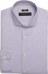 Modern Fit Grid Spread Collar Dress Shirt