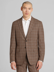 Slim Fit Premium Wool Blend Plaid Suit