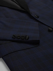 Slim Fit Notch Lapel Plaid Dinner Jacket
