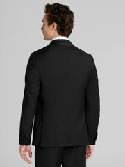 Slim Fit Satin Edged Notch Lapel 100% Wool Tuxedo Jacket