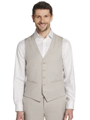 Slim Fit Wool Blend Sharkskin Suit Vest