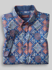 Regular Fit Logan Printed Short Sleeve Button Up Shirt