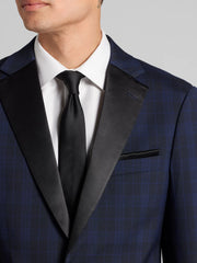 Slim Fit Notch Lapel Plaid Dinner Jacket