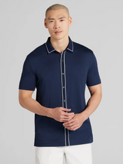 Modern Fit Ultra-Soft Stretch Cotton Short Sleeve Button Up Shirt