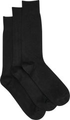 Solid Bamboo Blend Socks, 3-pack