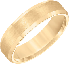 6mm Beveled Edge Satin Finish Tungsten Carbide Band