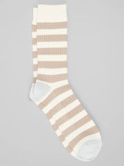 Striped Ribbed Butter Lux Dress Socks