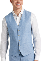 Slim Fit Linen Blend Suit Vest