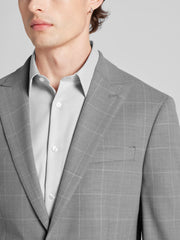 CHILLFLEX Slim Fit Peak Lapel Windowpane Suit