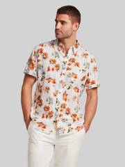 Regular Fit Artistic Floral Short Sleeve Button Up Shirt