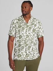 Modern Fit 100% Cotton Floral Camp Shirt