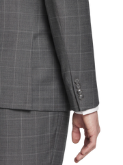 Slim Fit Wool Blend Windowpane 3-Piece Suit