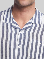 Classic Fit Striped Short Sleeve Camp Shirt
