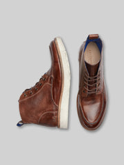Lincoln Leather Apron Toe Lace-Up Boots