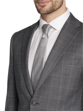 Slim Fit Wool Blend Windowpane Suit Jacket