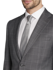 Slim Fit Wool Blend Windowpane Suit Jacket