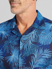 Modern Fit 100% Linen Short Sleeve Camp Shirt