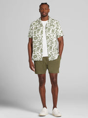 Modern Fit 100% Cotton Floral Camp Shirt