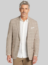 Modern Fit Windowpane Plaid Linen-Blend Sport Coat