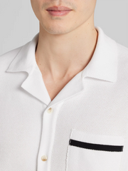 100% Cotton Button Front Short Sleeve Sweater