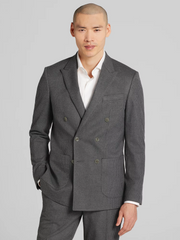 Slim Fit Double Breasted Pinstripe Suit Jacket