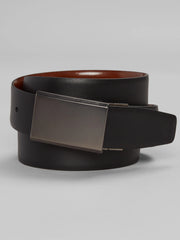 Reversible Marbleized Plaque Buckle Belt