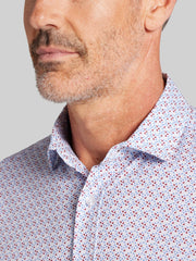 Modern Fit Triangle Geometric Button-Up Shirt