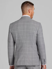 Slim Fit Windowpane Plaid Suit Jacket