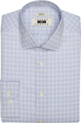 Modern Fit Plaid Spread Collar Dress Shirt