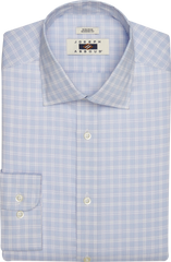Modern Fit Plaid Spread Collar Dress Shirt