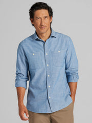 Modern Fit Chambray Button Up Shirt