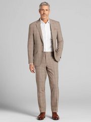 Slim Fit Premium Wool Windowpane Suit